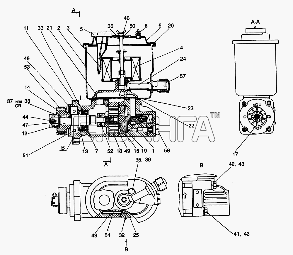 КамАЗ 740.11-240 740.31-240 (2006) Схема Насос рулевого усилителя-60